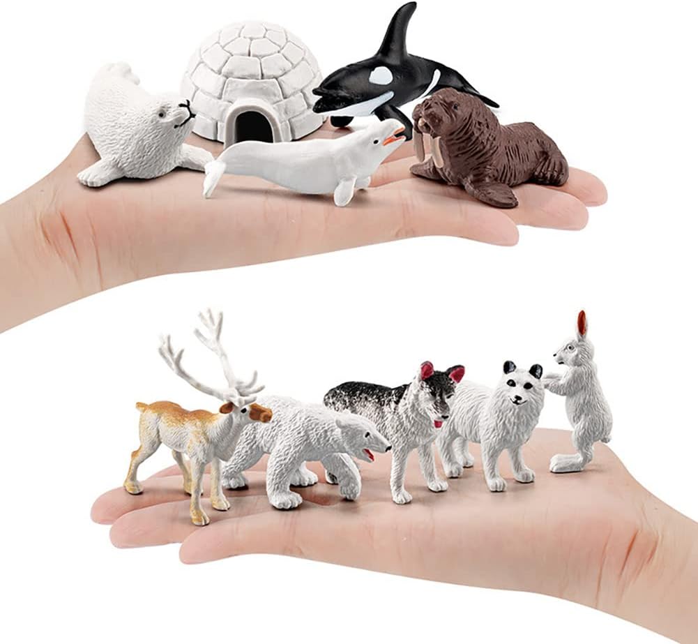 11 Pcs Mini Polar Animal Arctic Sea Glowing Figurines