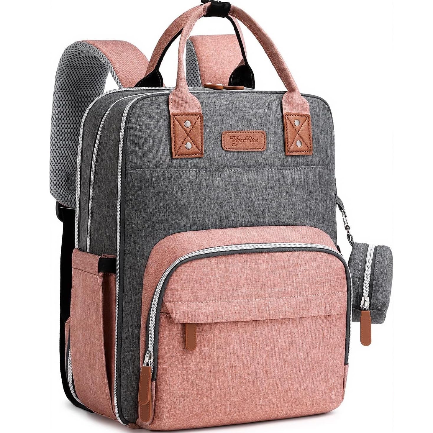 baby pink travel backpack Diaper Travel Backpack (Waterproof) with Changing Pad – click99c