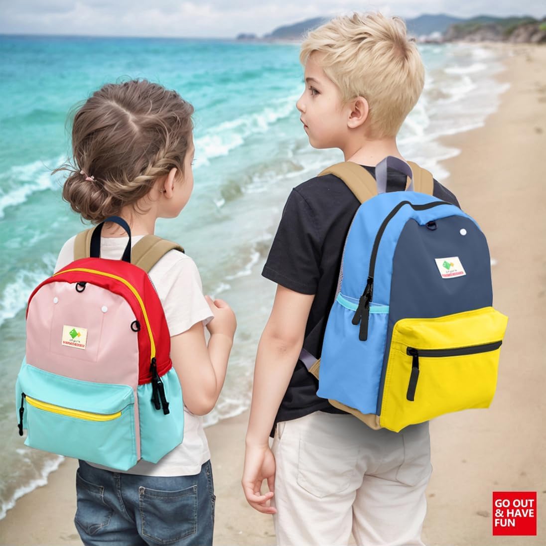 Kids Mini Backpack - Yellow/Blue 12x10x4.5 in