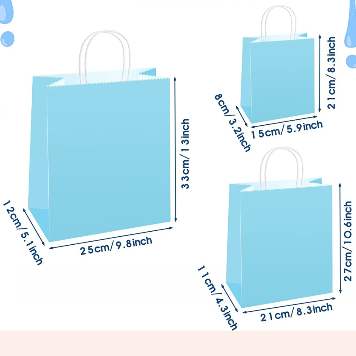 Kraft Paper Gift Bags (Set of 30/20/10)