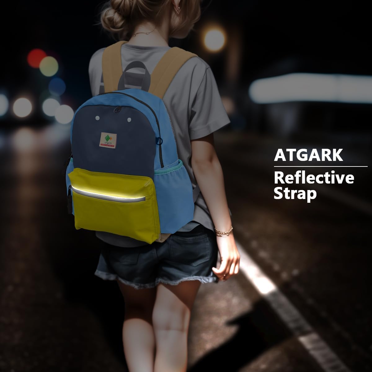 Kids Mini Backpack - Yellow/Blue 12x10x4.5 in