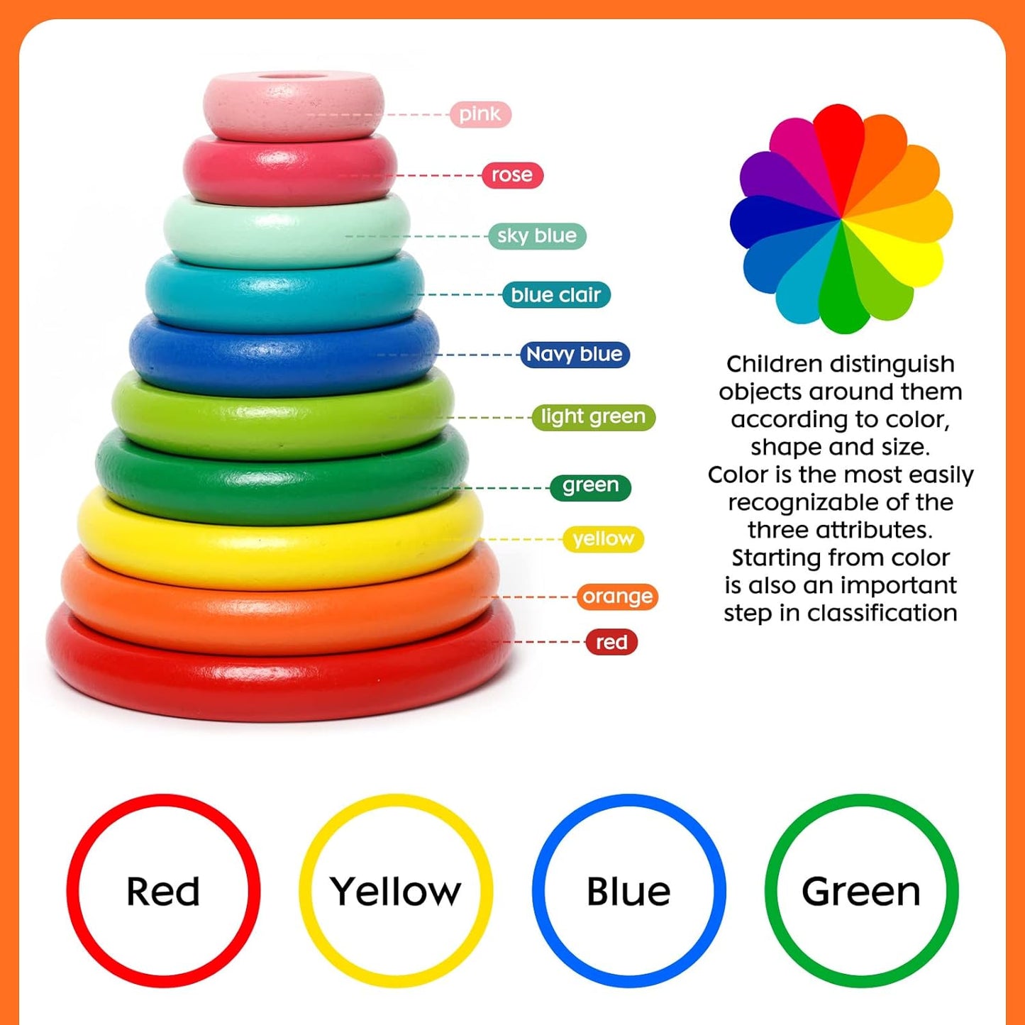 Wooden Shape Staking Baby Sensory Toys