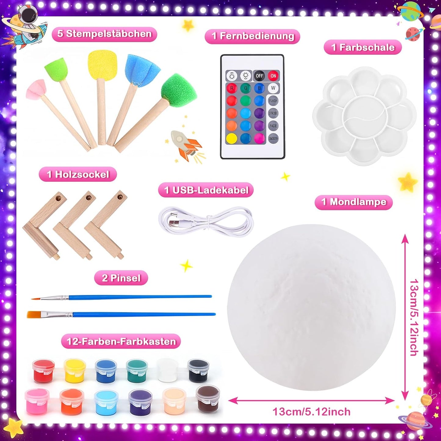 3D Moon Lamp & Painting Kit