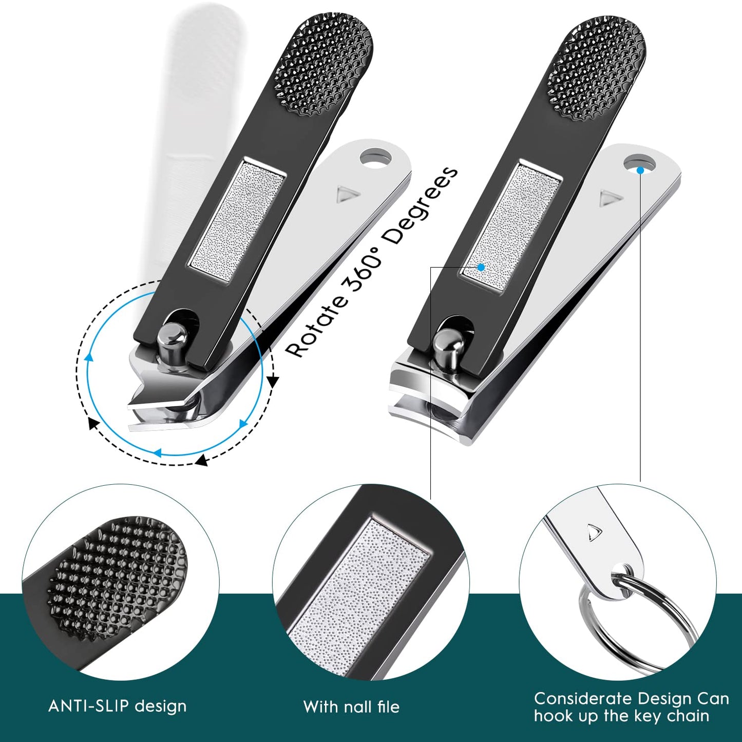 Nail Clippers Set - Black