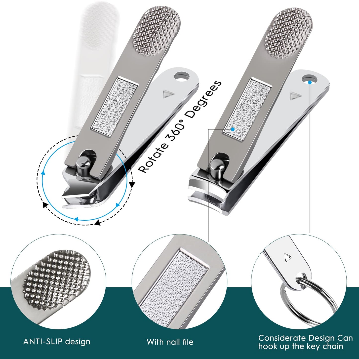 Nail Clippers Set - Silver