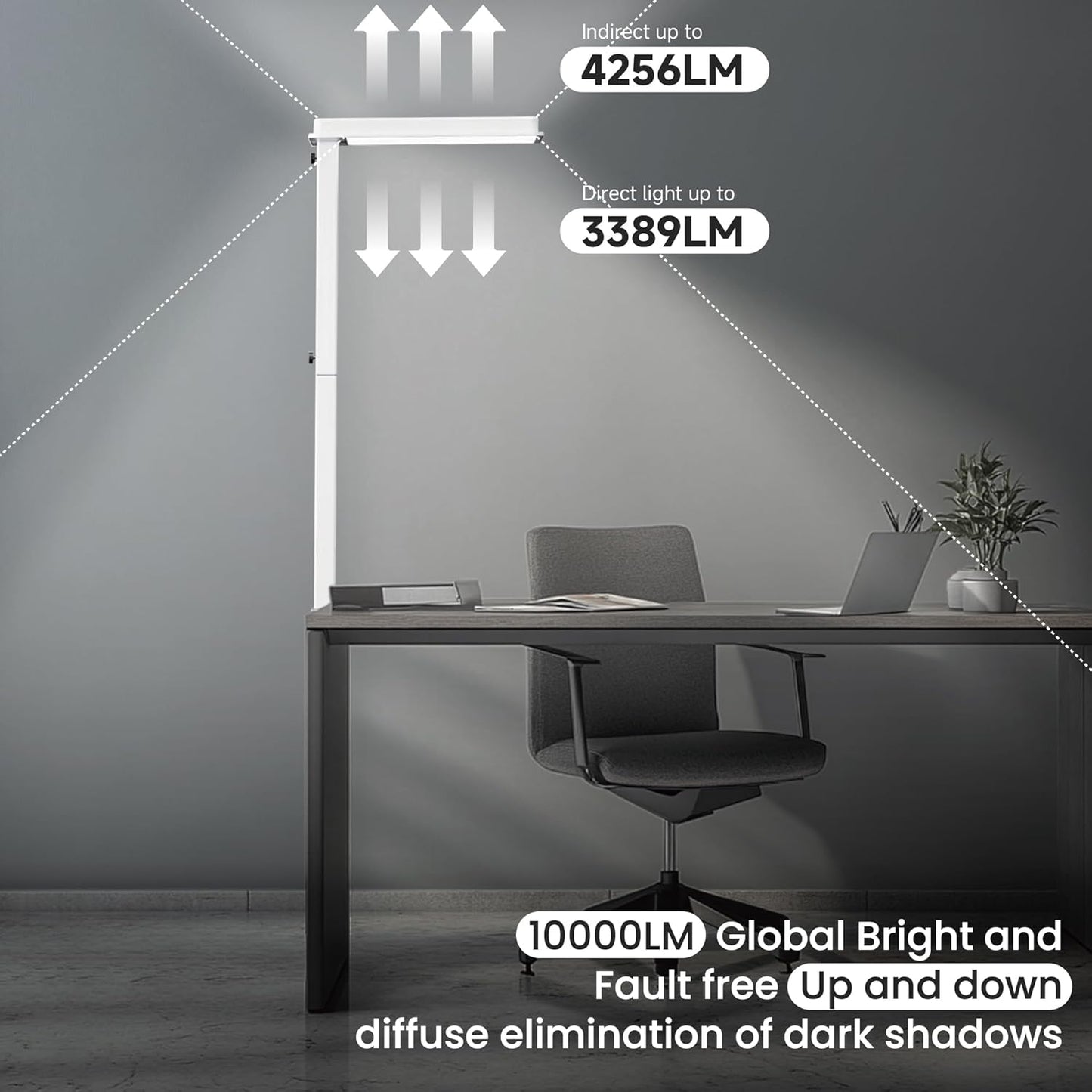 43'' LED 100W 4000K Full Spectrum 10000LM Eye-Care Study Reading Desk Lamp