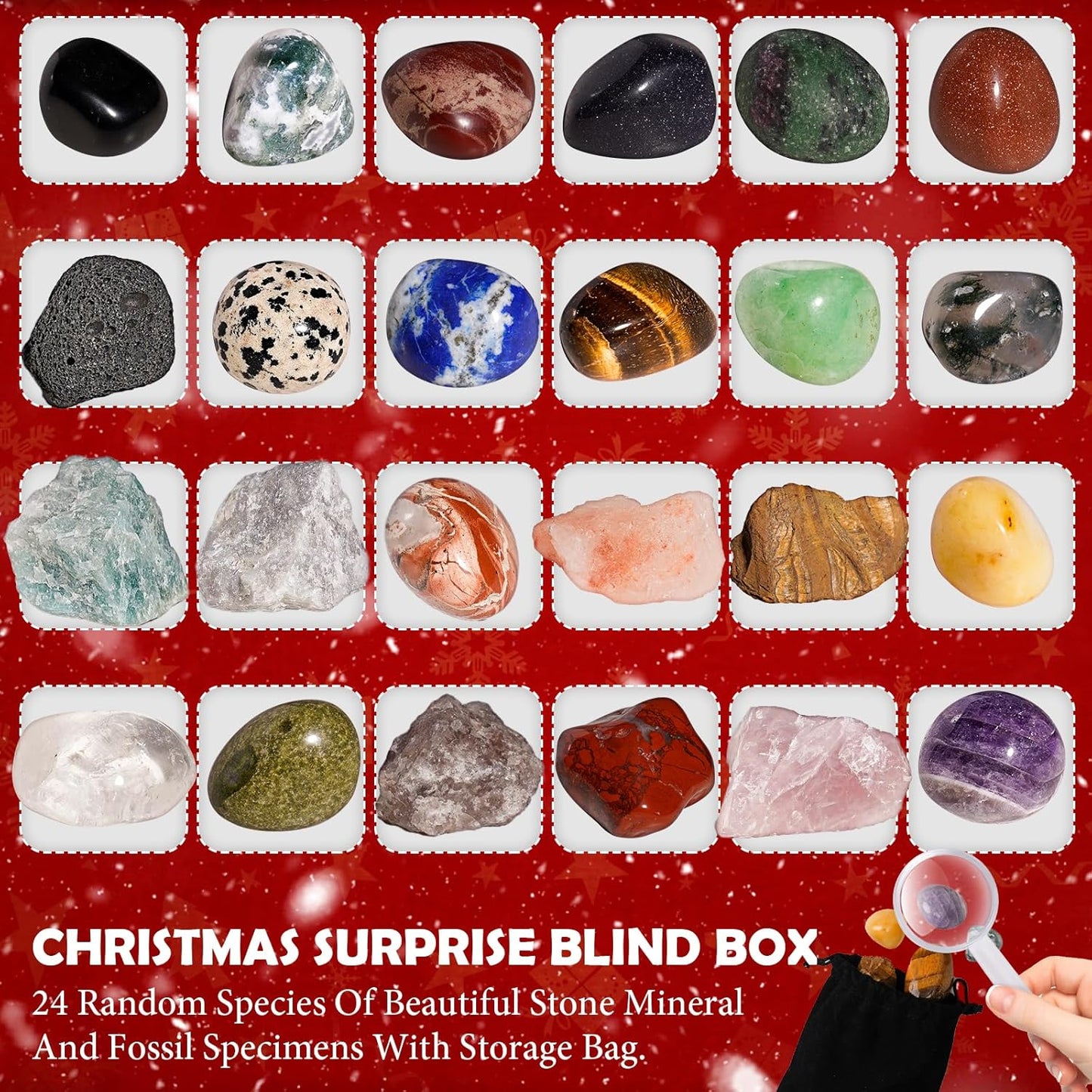 Kids 24 Crystals, Rocks and Minerals Collection Advent Calendar