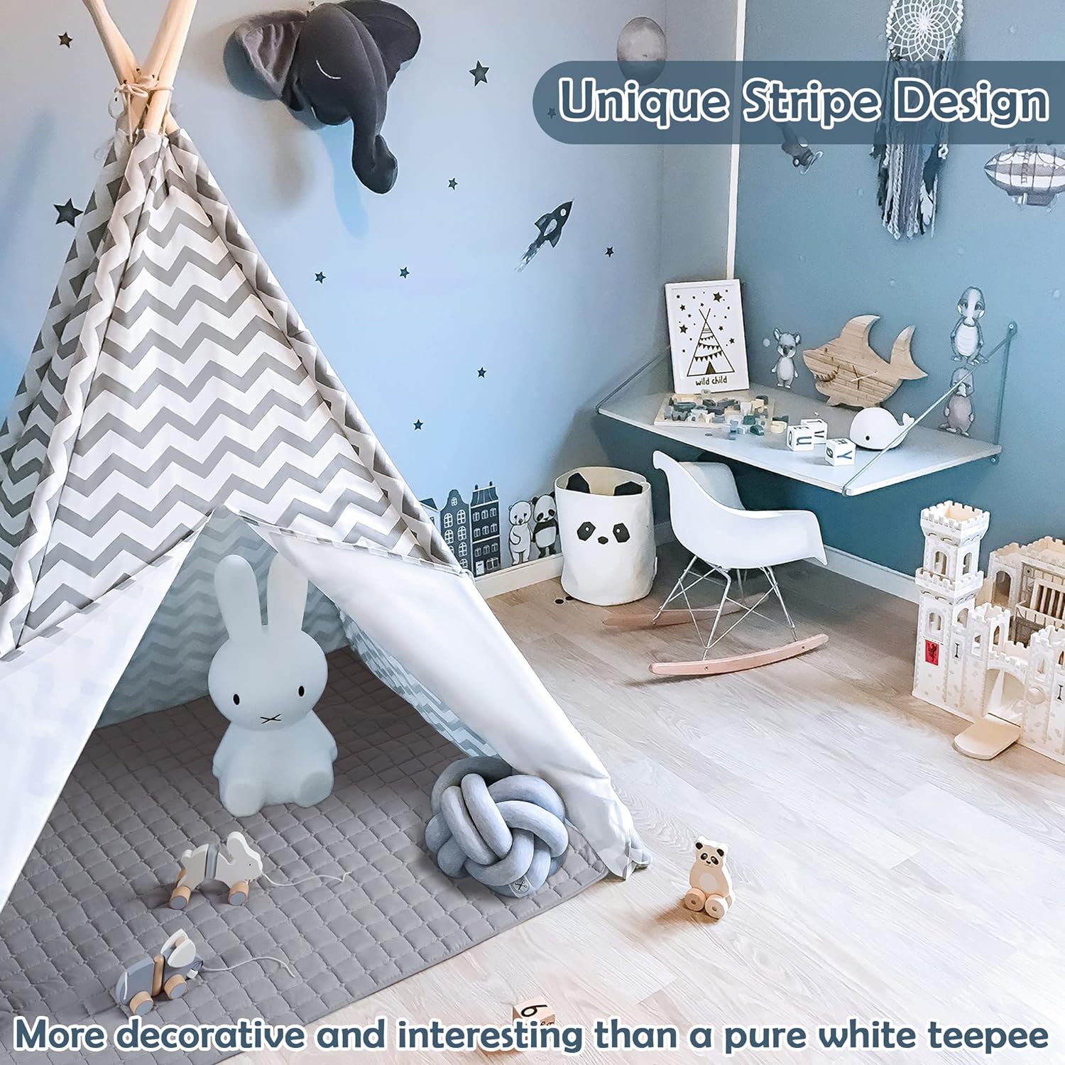 Grey 2024 kids teepee