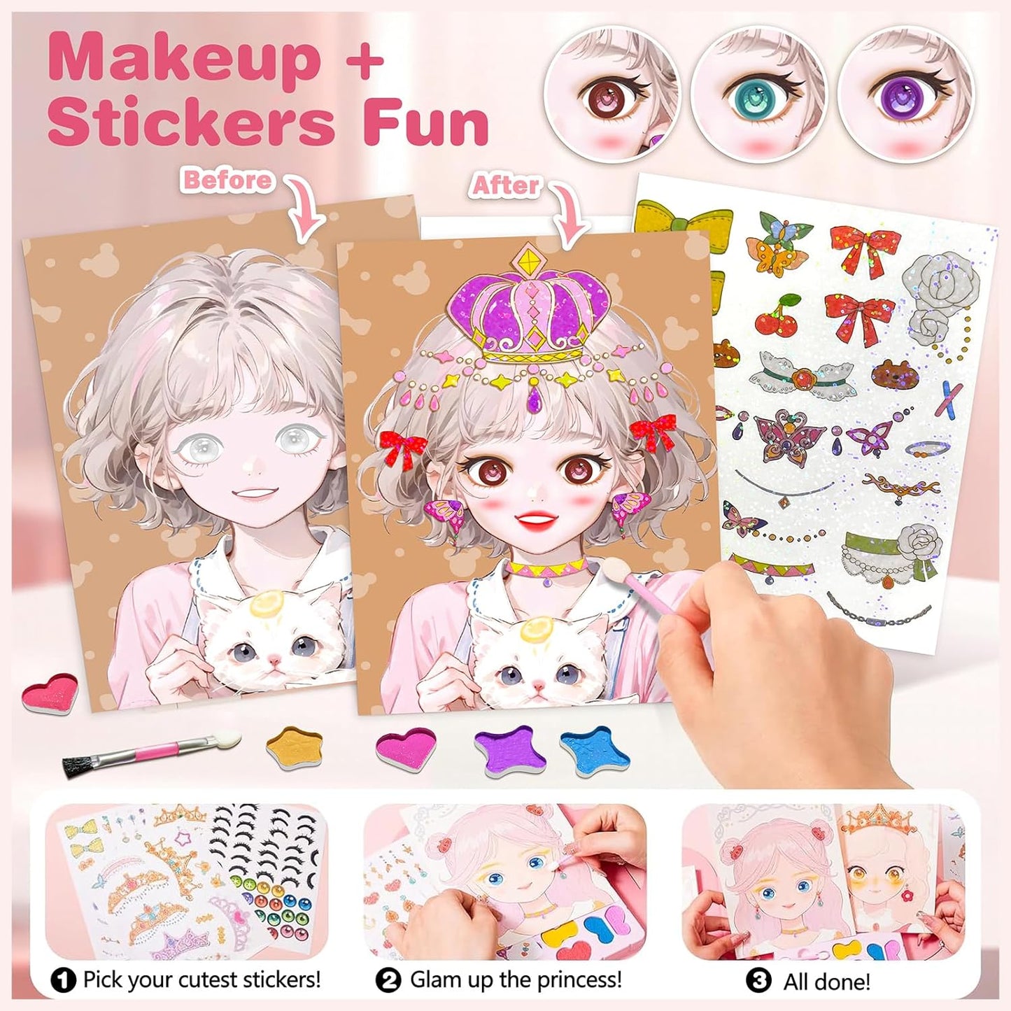 Make Up Play Paper 3-in-1 Princess Dress Up & Make Up Game Set