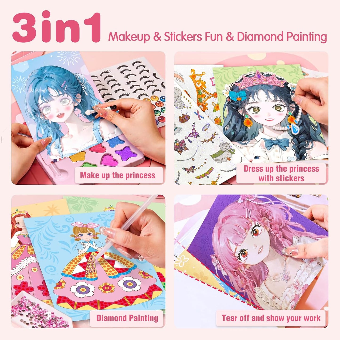 Make Up Play Paper 3-in-1 Princess Dress Up & Make Up Game Set