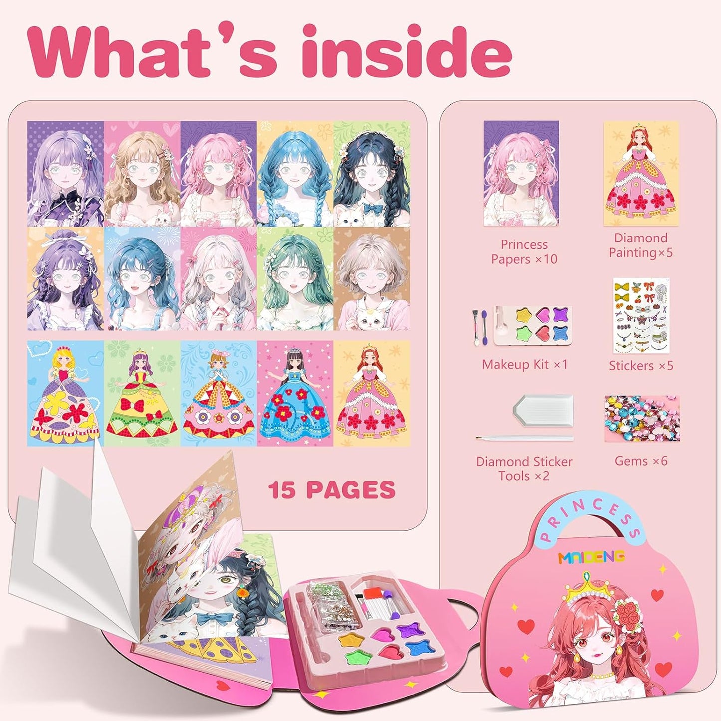Make Up Play Paper 3-in-1 Princess Dress Up & Make Up Game Set