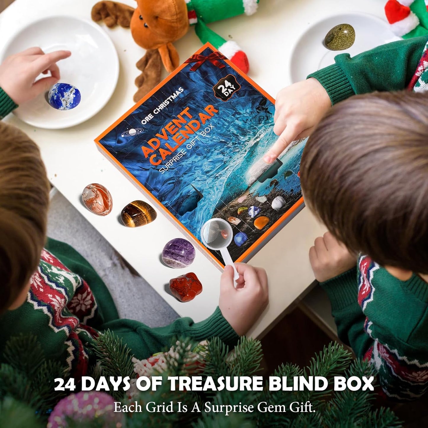 Kids 24 Crystals, Rocks and Minerals Collection Advent Calendar