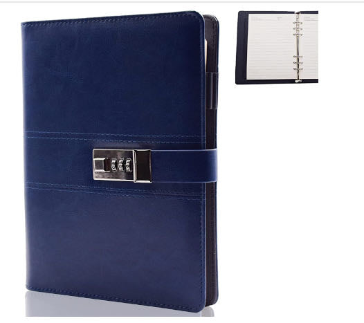Diary Notebook with Lock - Navy