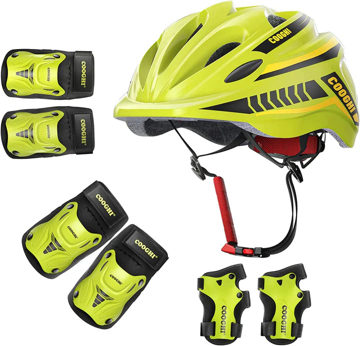 bike helmet and pad set childrens COOGHI Kids Helmet(Age 3-10) and Knee Pads(Age 3-6) Set
