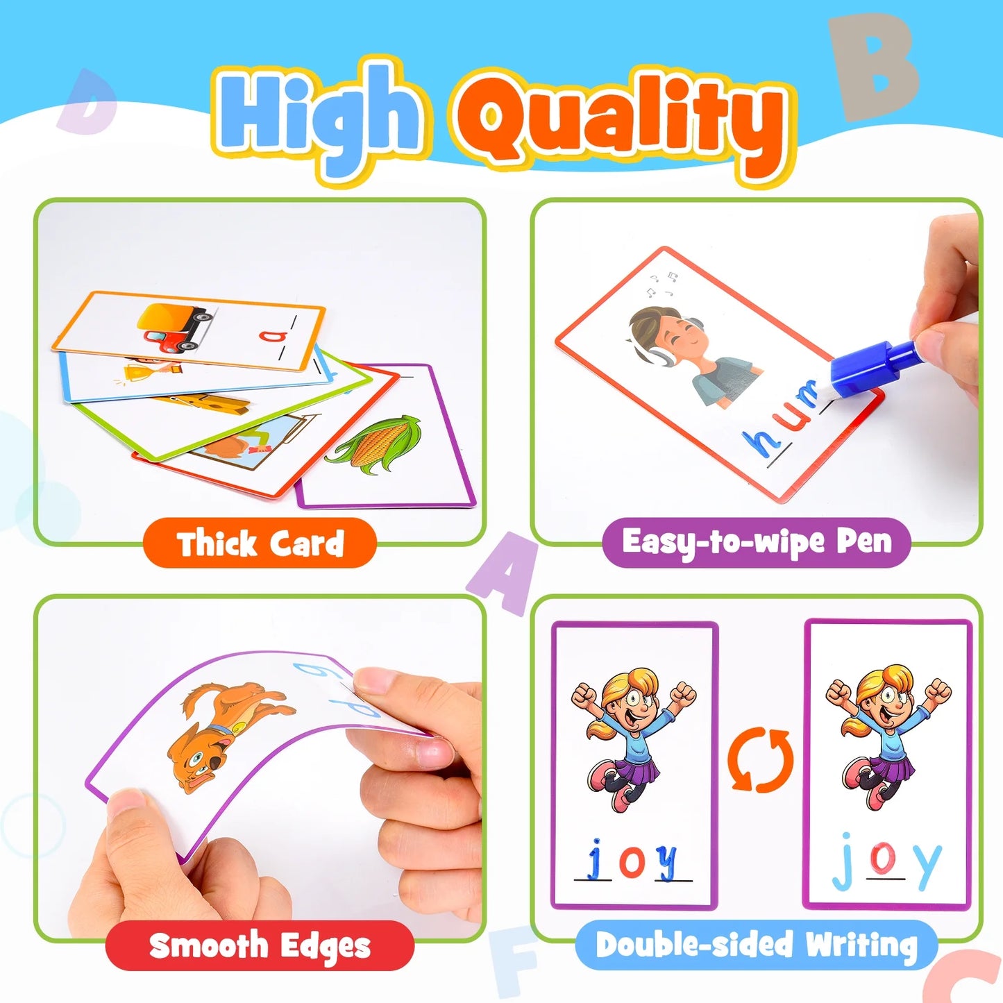 Kids Words Writing & Spelling Flash Cards 120 Pieces