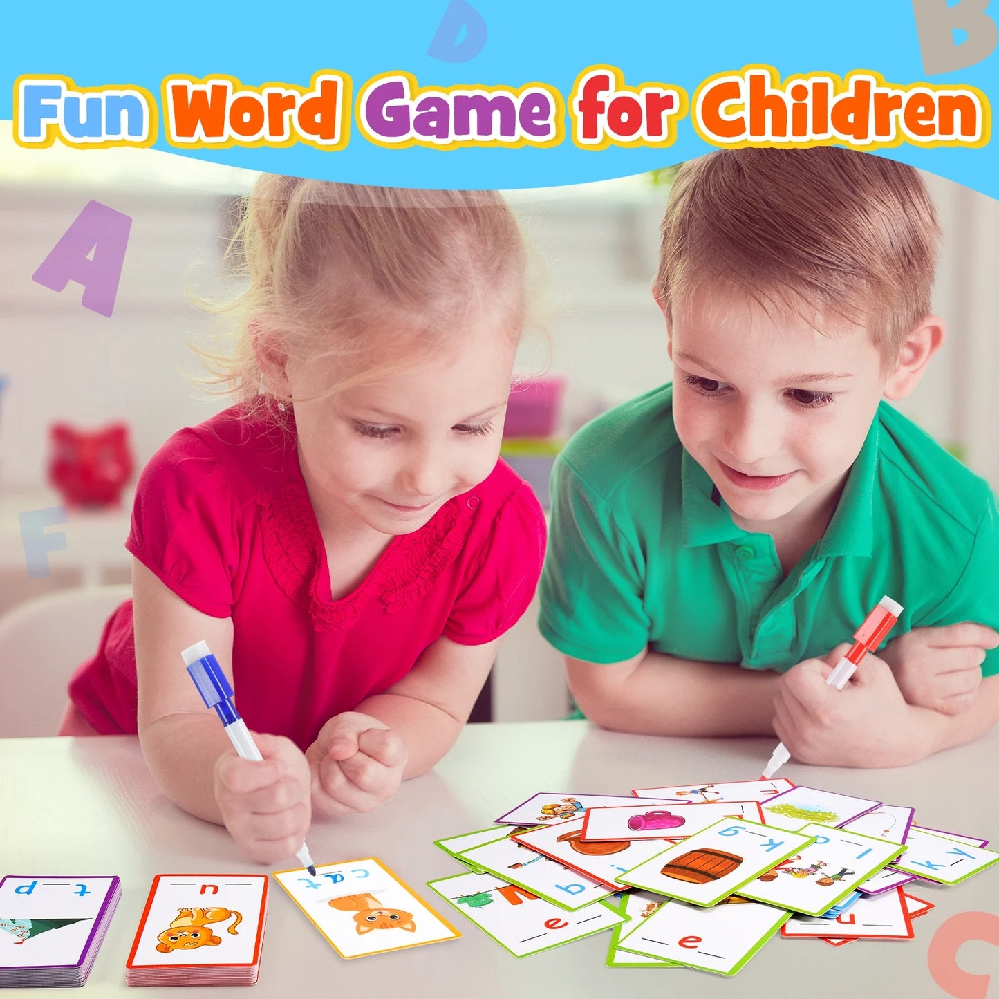 Kids Words Writing & Spelling Flash Cards 120 Pieces