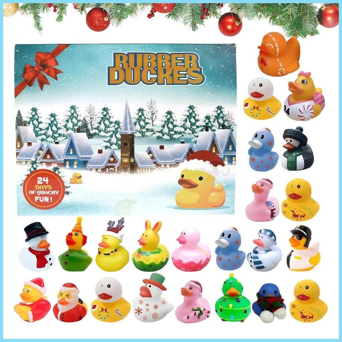 Holiday Rubber Duck Advent Calendar Set (24 Assorted)