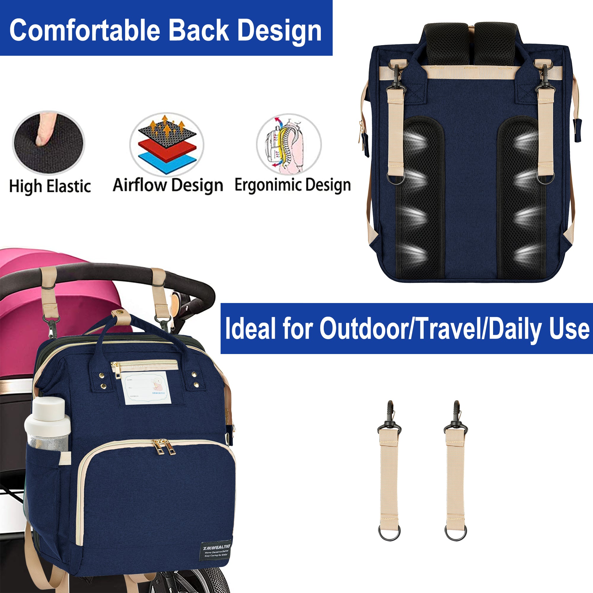 baby diaper travel backpack Diaper Bag Backpack with Changing Station