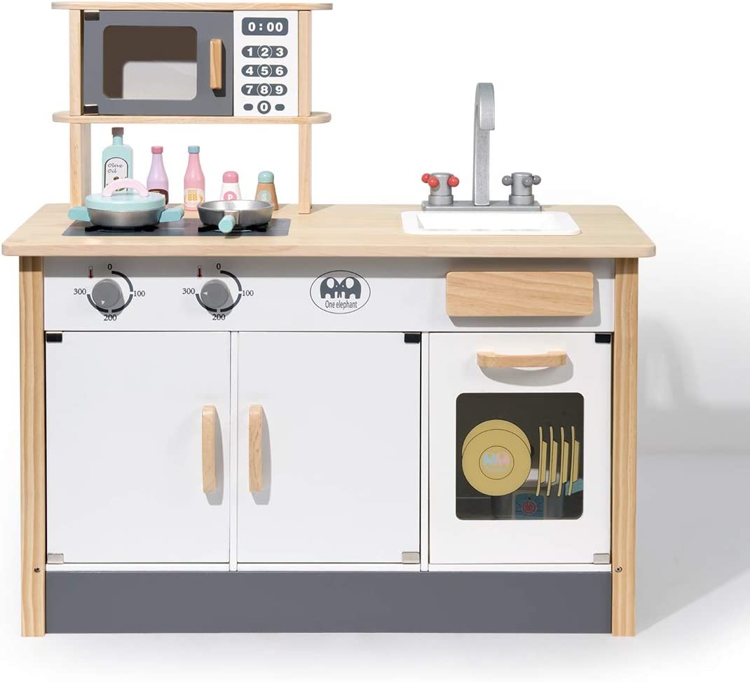 ROBUD Kids & Toddlers Play Kitchen Set with Cookware 31x31x14 in