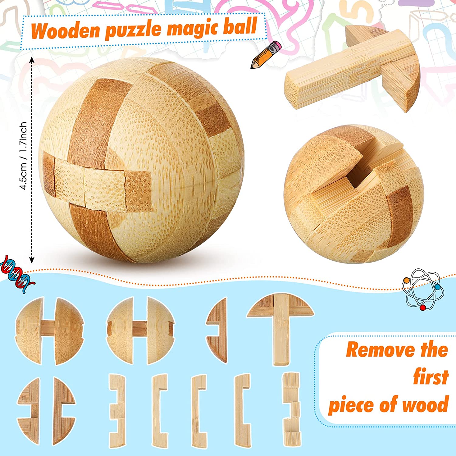 Wooden Puzzle Magic Ball – click99c