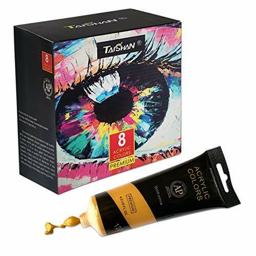 TAISHAN Premium Non Toxic Metallic Acrylic Paint Set 8 Colors 120ml 4 Fl oz