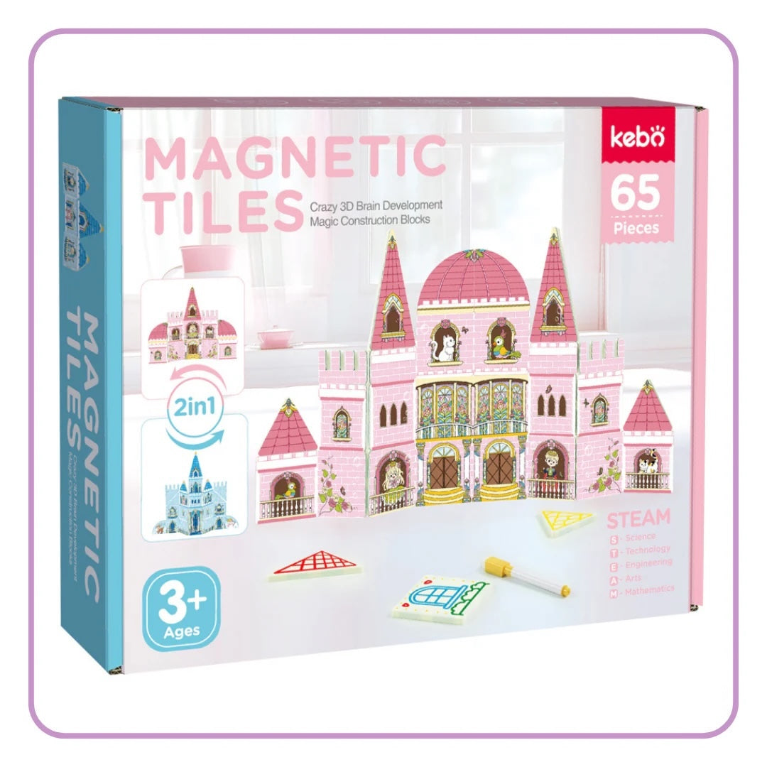2in1 Magic Castle Magnetic Tiles (65pcs) – click99c