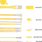 10 Pcs Artist Paint Brushes Set (Acrylic Oil Watercolor Painting) - Yellow