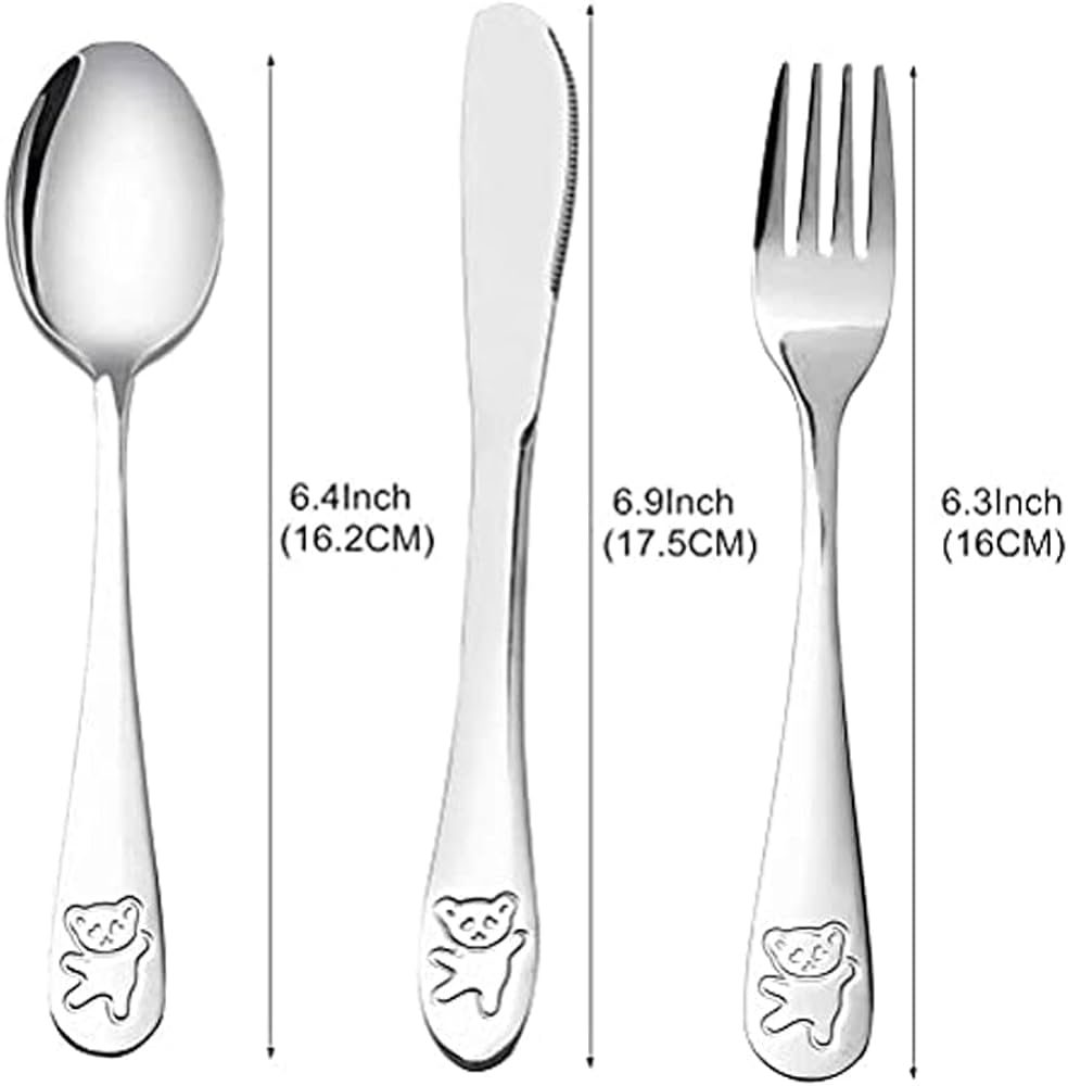 9 PCS Stainless Steel Children's Cutlery Set (NO Retail Packing)