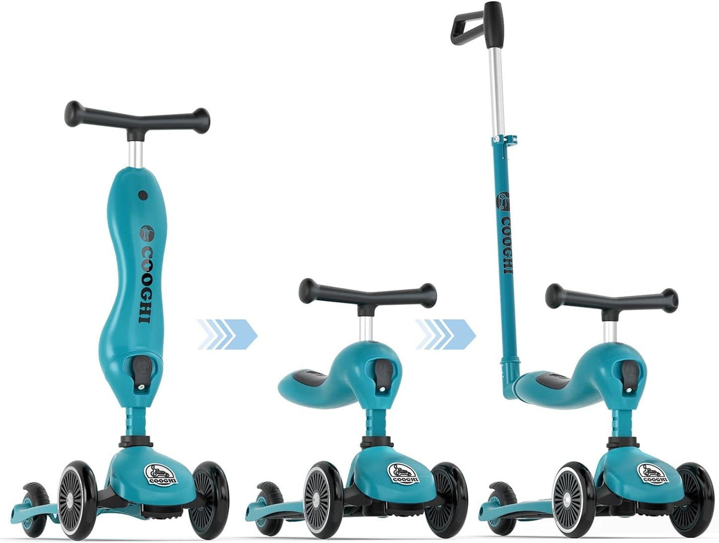 COOGHI Kids V3 Pro 3-in-1 Scooter in Ocean Blue - Age 1-5Y