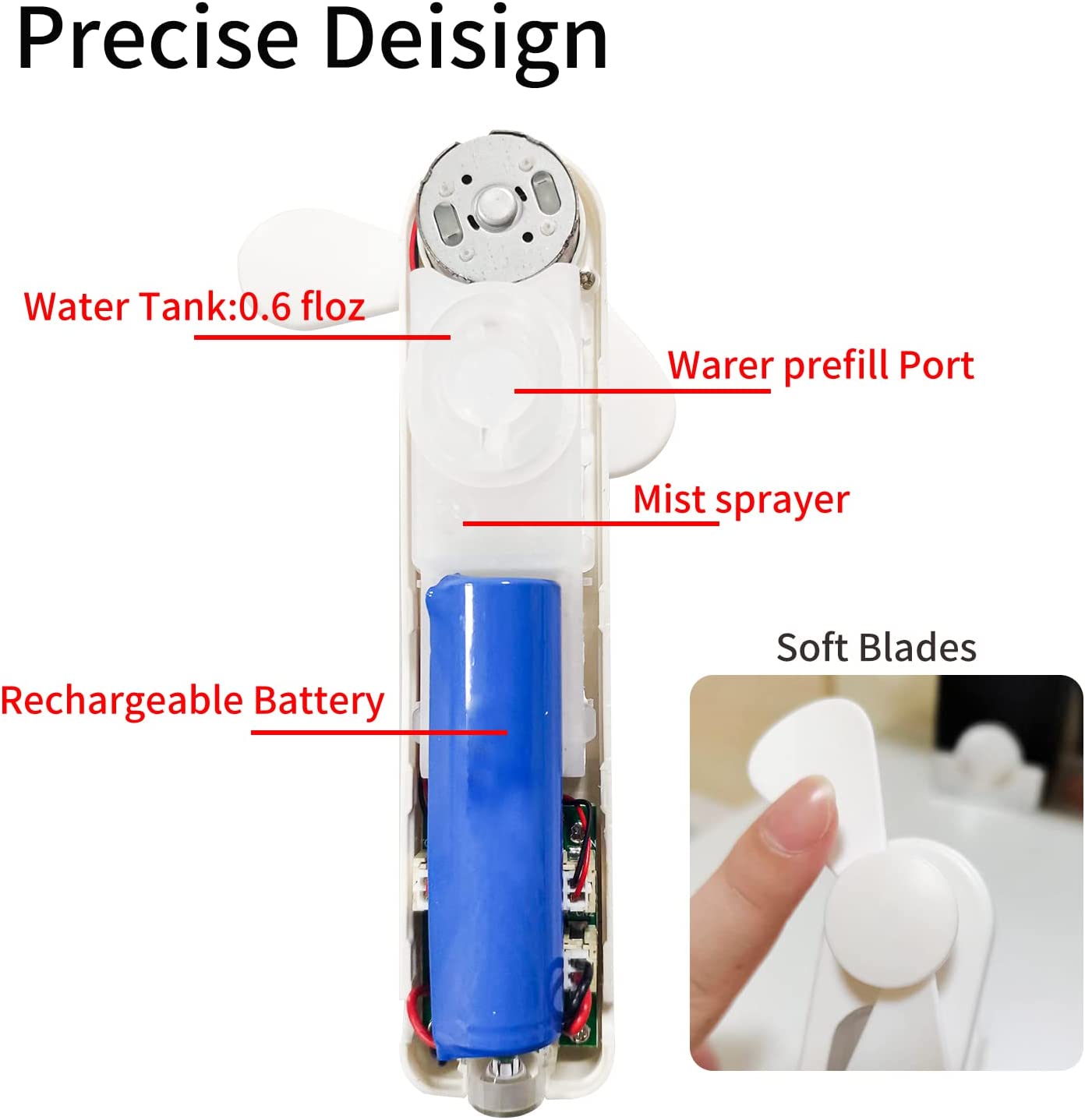 Handheld Misting Rechargeable Fan