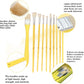 10 Pcs Artist Paint Brushes Set (Acrylic Oil Watercolor Painting) - Yellow