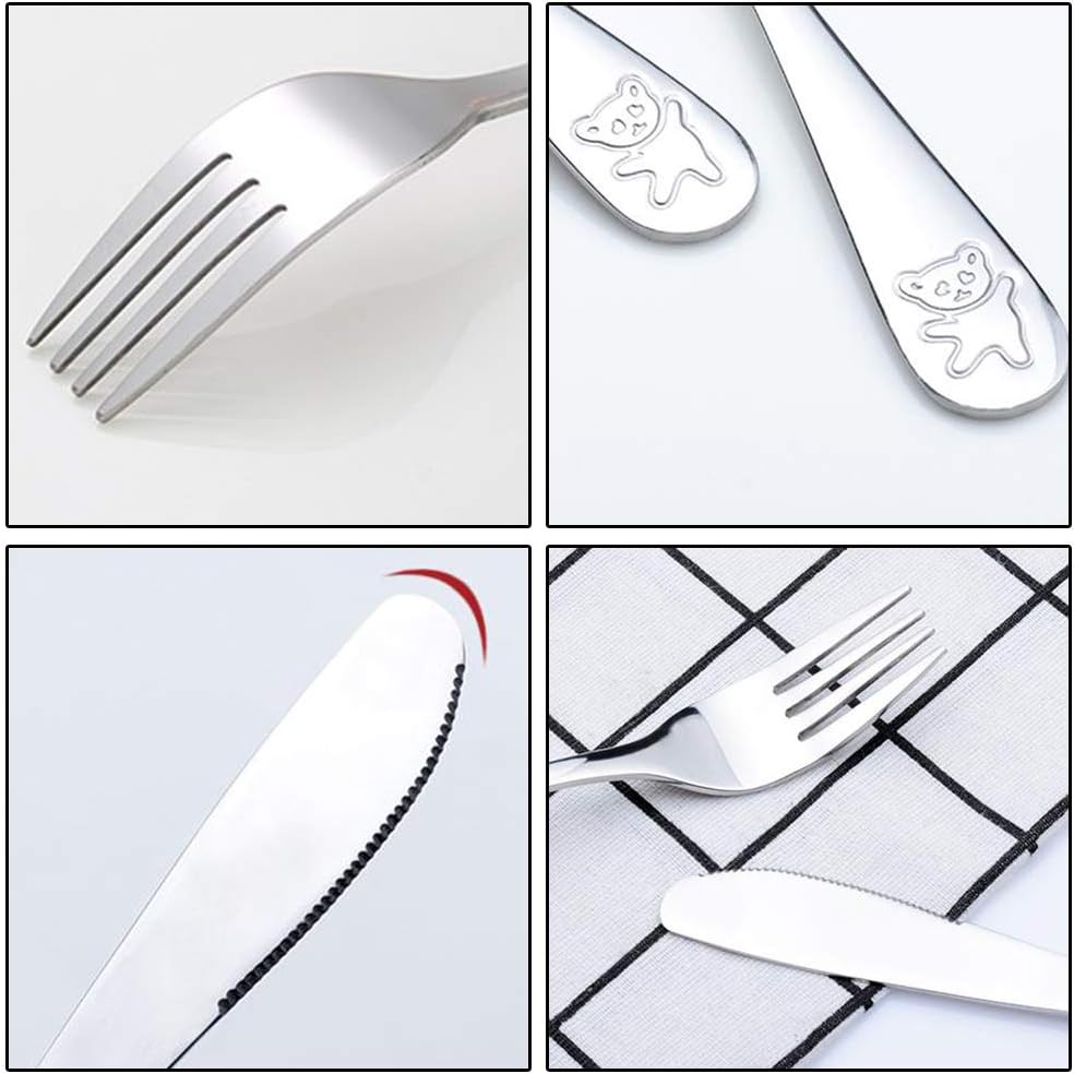 9 PCS Stainless Steel Children's Cutlery Set (NO Retail Packing)