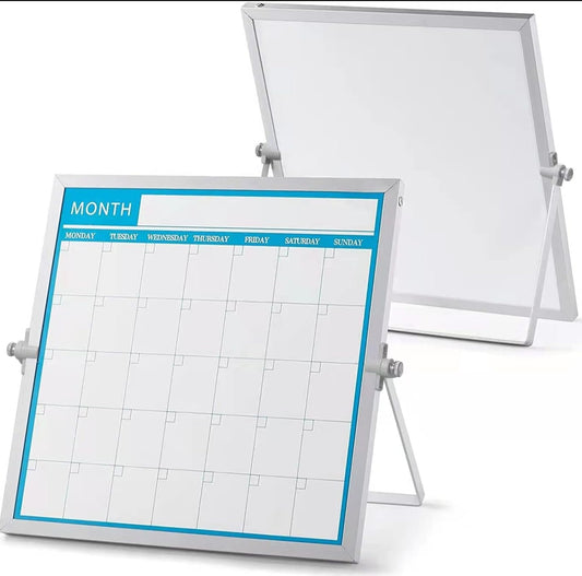 Double-Side Portable Mini Calendar + Dry Erase Board 10'' x 10''