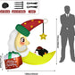 5ft LED Christmas Inflatable Santa Claus and Penguin on The Moon Decoration