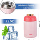 [Single-Pack] Hot & Cold Vacuum Insulated Thermal Food Jar w/ Spoon+Fork - Pink