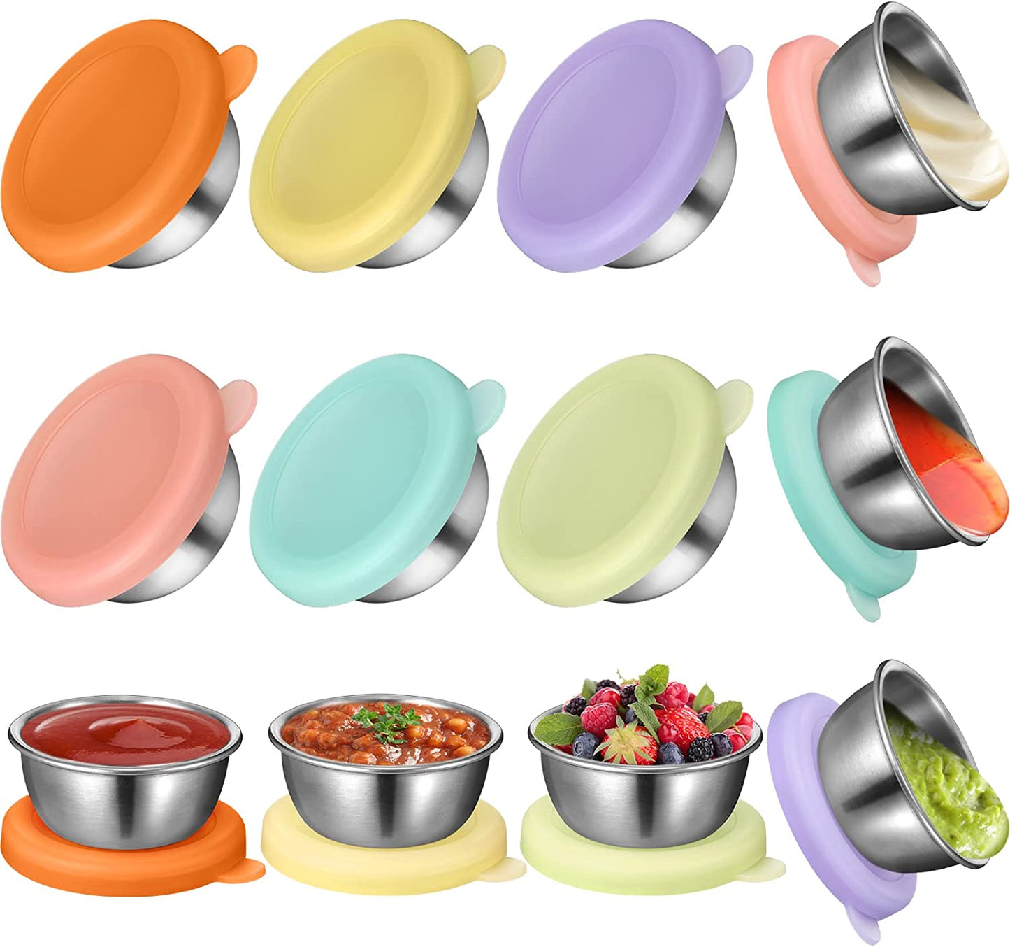 6 Pieces Salad Dressing Stainless Steel Container