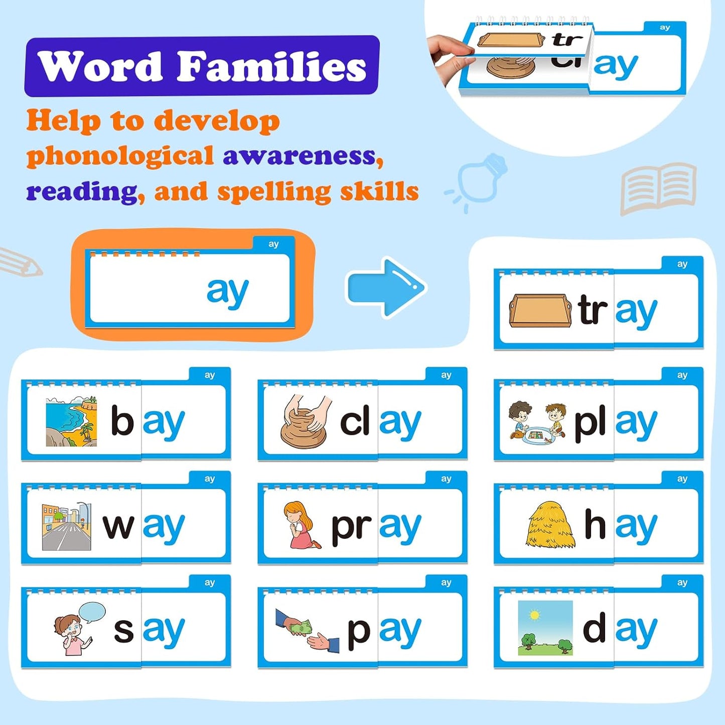 30 Phonics Vocabulary Learning Flashcards Books