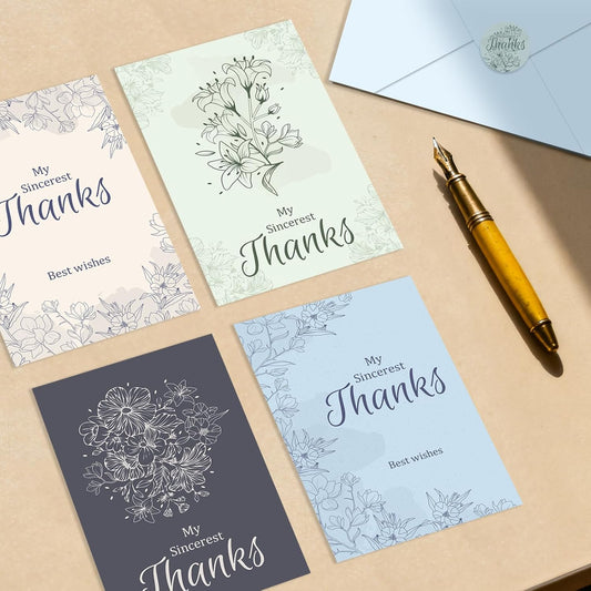 48 Pcs Thank You Cards with Envelopes + Seal Stickers