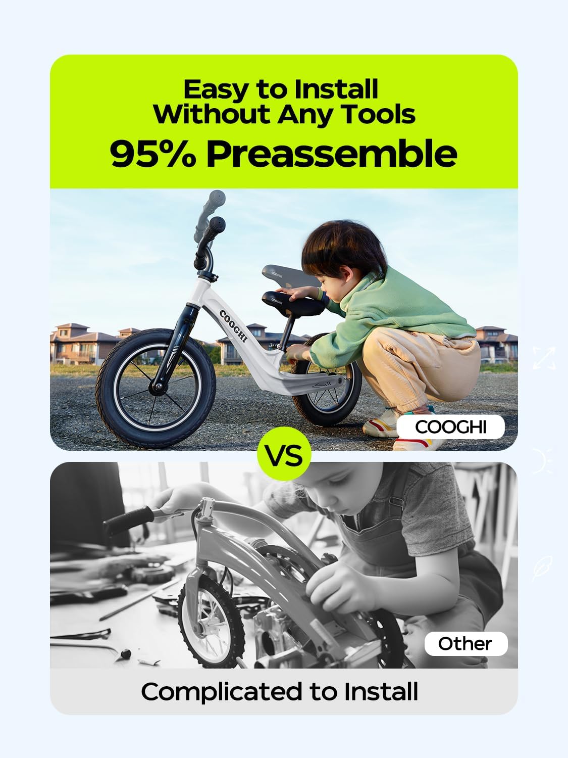 [TX75006 德州Carrollton Pickup ONLY] COOGHI Kids S3 Lightweight Balance Bike in White - Age 2-6Y