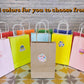 Premium Kraft Paper (120gms) Gift Bags 5 Colors - 30 Pieces 6.5x3.55x10 in