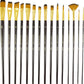 Set of 15 Premium Art Brushes for Watercolor, Acrylic & Oil Painting