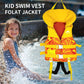 Kids Swimming Vest Life Jacket with Adjustable Safety Strap - Orange