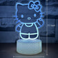 Hello Kitty Night Light - 16 Colors Dimmable 3D Illusion Lamp w/ Remote & Smart Touch