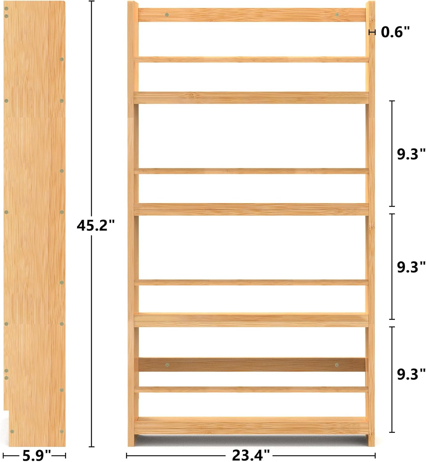 4 Tier Wall Mounted Bookshelf for Bedroom, Living Room, and Classroom