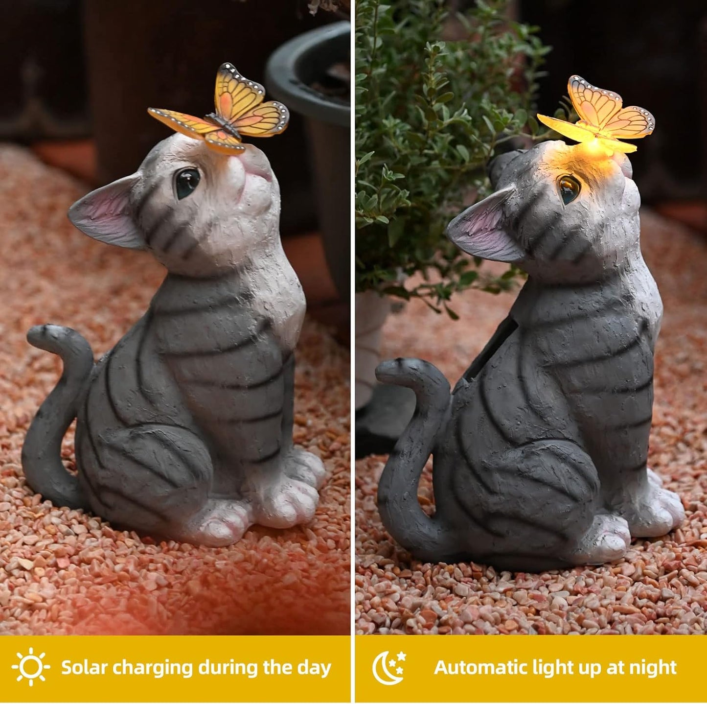 Cat Garden Figurines (Waterproof) with LED lights