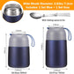 2-Pack Hot & Cold Vacuum Insulated Thermal Food Jar w/ Spoon - Navy [NO Retail Packing]