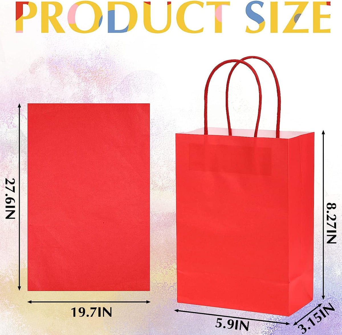 24 Gift Bags with Tissues (Random Colors)