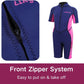 Kids 3mm Neoprene Short Wetsuit - One-Piece Front Zip UV Protection in Pink