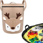 Kids 2in1 Toy Storage Basket w/ Lid and Mass-free Play Mat