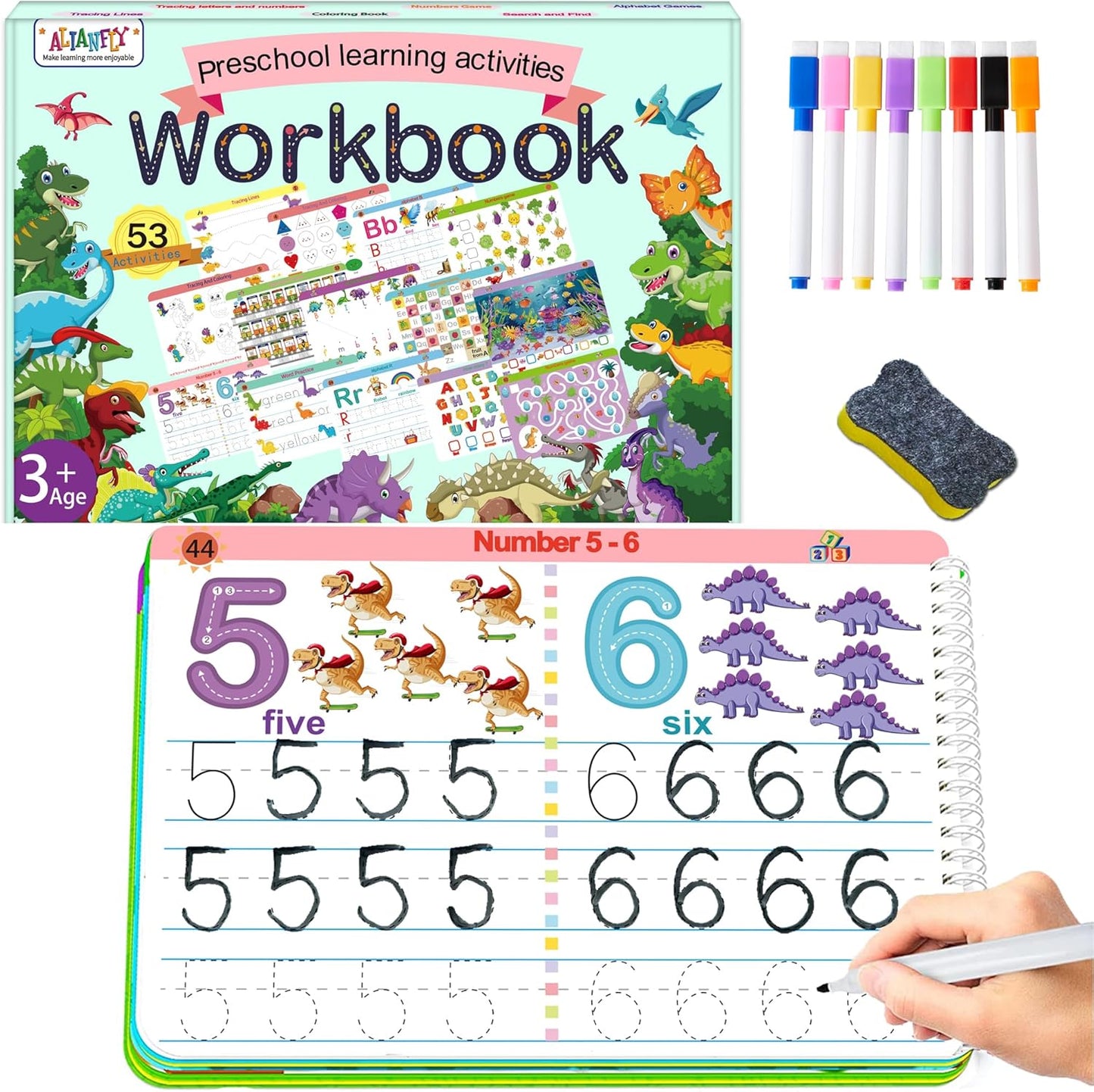 Preschool Learning Activities Educational Workbook - 53 Activities